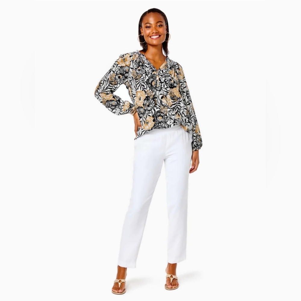 Lilly Pulitzer Alaura Pull On Elastic Waist Pants -Coconut size M